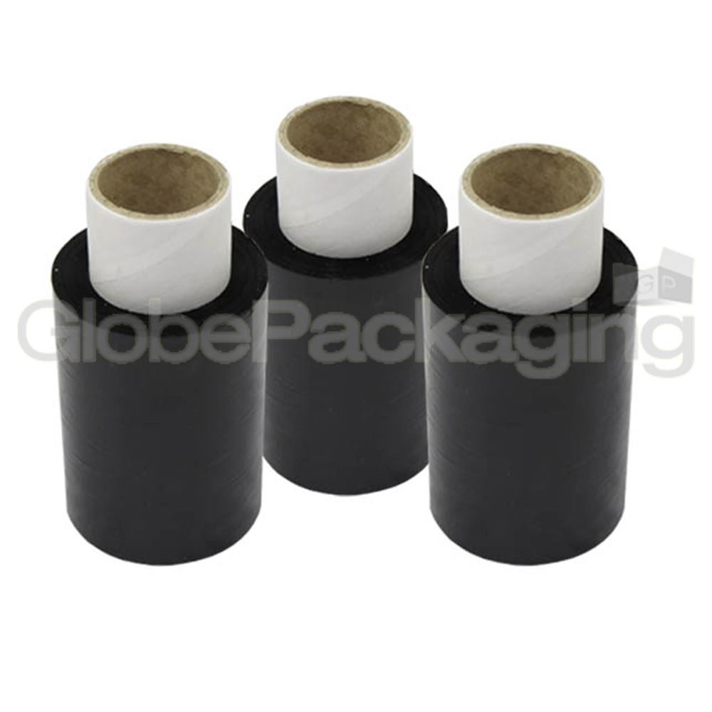 80 Rolls Of BLACK Mini Handy Pallet Stretch Shrink Wrap